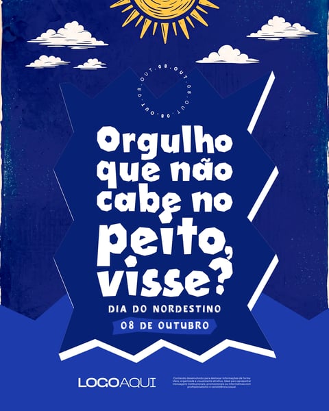 DIA DO NORDESTINO 08 DE OUTUBRO CULTURA REGIONAL SOCIAL MEDIA FLYER PSD EDITÁVEL