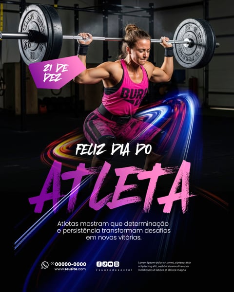 DIA DO ATLETA 21 DE DEZEMBRO SOCIAL MEDIA PSD EDITÁVEL 2