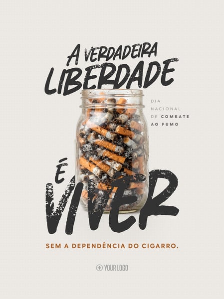 COMBATE AO FUMO E TABAGISMO SOCIAL MEDIA FLYER PSD EDITÁVEL