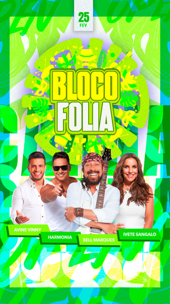 FLYER PARA EVENTOS 2026 BLOCO FOLIA STORY