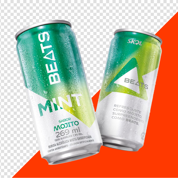 LATAS SKOL BEATS MIN SABOR MOJITO PNG TRANSPARENTE SEM FUNDO