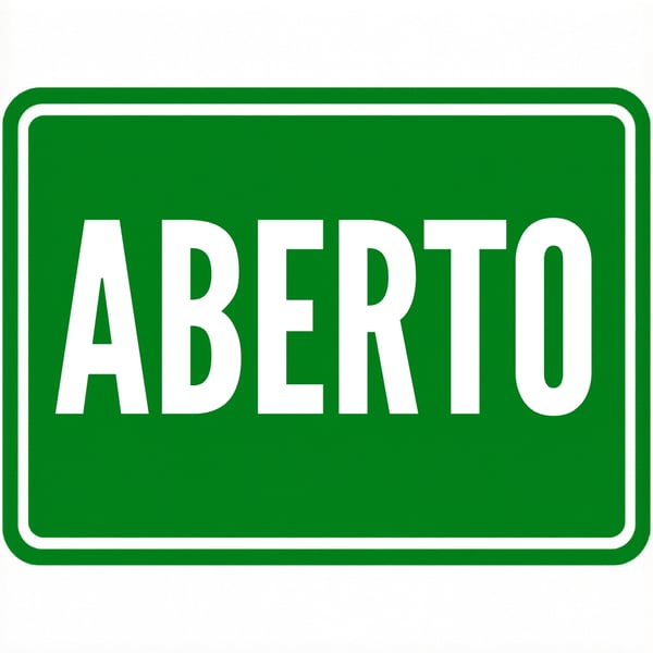 PLACA ABERTO CANVA EDITÁVEL