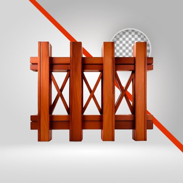 ESTRUTURA DE MADEIRA 3D-IA, GRADE, ESTRADO, ELEMENTO PNG PARA FLYERS DE EVENTO, VAQUEJADA, SERTANEJO, SÃO JOÃO, FUNDO