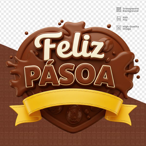 SELO 3D PARA PÁSCOA PSD EDITÁVEL