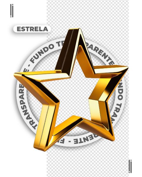 ESTRELA DOURADA | FELIZ ANO NOVO | IMAGEM SEM FUNDO | PNG | PSD EDITÁVEL