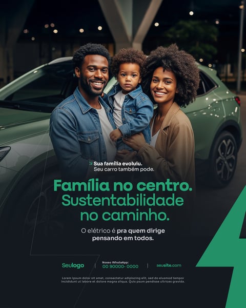Carros Elétrico Social Media PSD Editável 