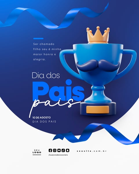 DIA DOS PAIS AGOSTO SOCIAL MEDIA POST EDITÁVEL FEED