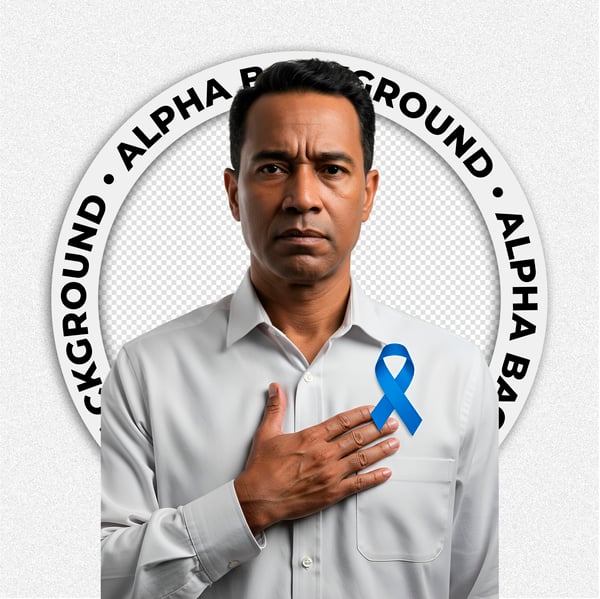 HOMEM NEGRO COM UMA FITA AZUL DE NOVEMBRO AZUL 4