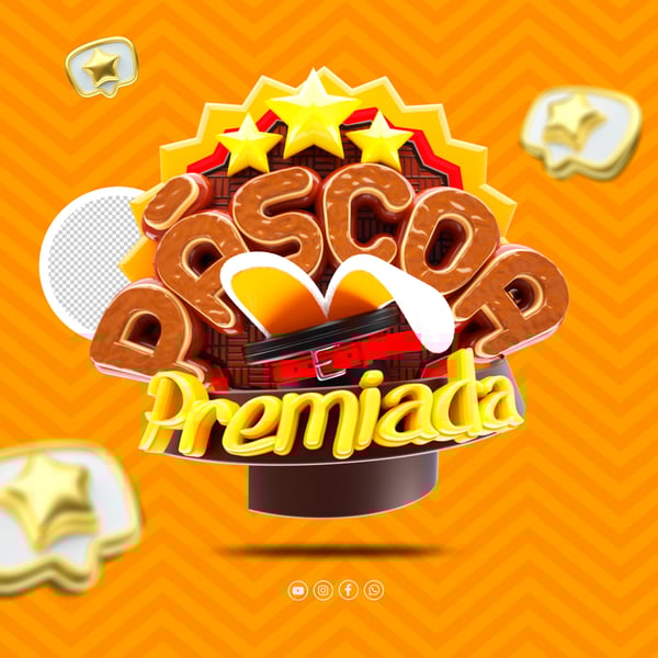 SELO 3D PÁSCOA PREMIADA PARA REDES SOCIAIS