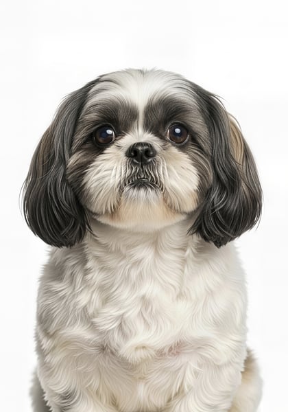 Cachorro retrato fundo branco