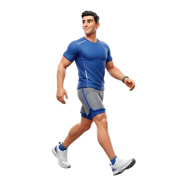 ACTIVE MAN WALKING FITNESS HEALTH CONCEPT