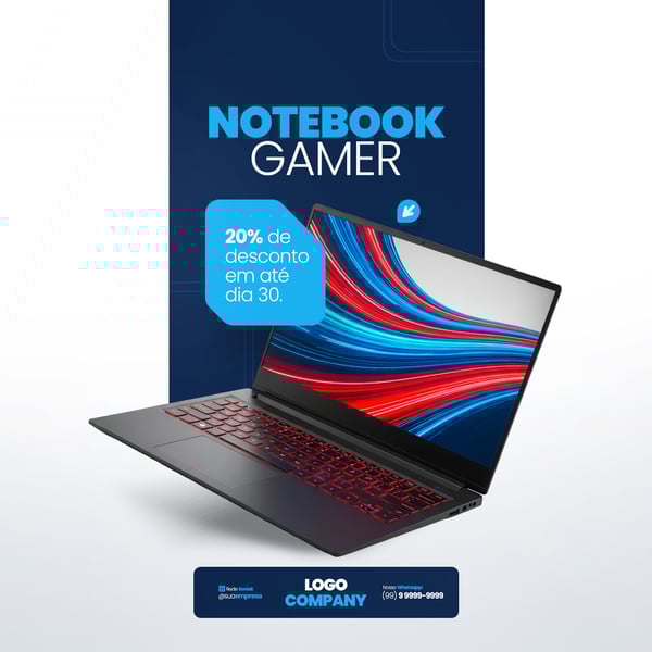 LOJA DE INFORMÁTICA ELETRÔNICOS TECNOLOGIA SOCIAL MEDIA PSD EDITÁVEL