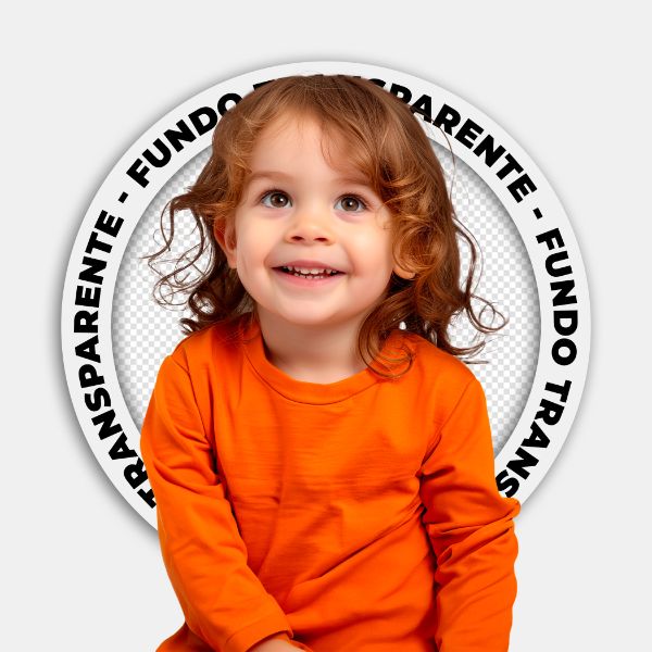 CRIANÇA | MENINA COM ROUPAS LARANJAS | IMAGEM SEM FUNDO
