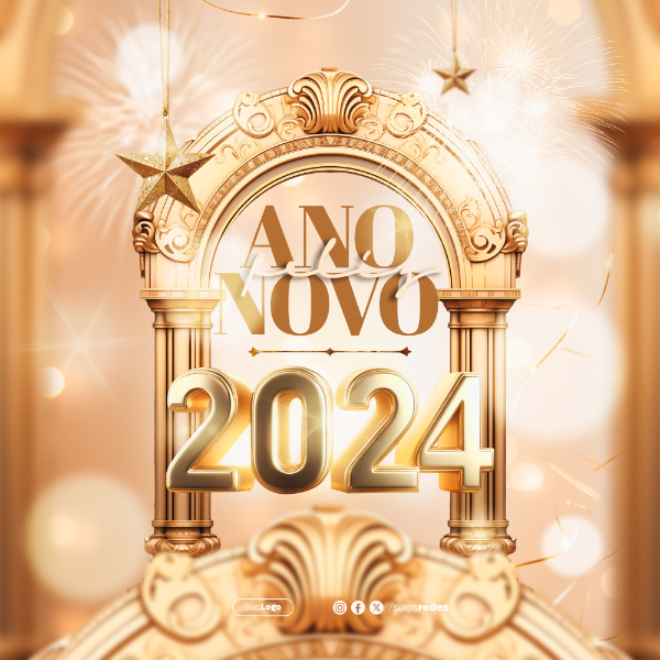 FELIZ ANO NOVO REVÉILLON 2024 VIRADA DE ANO SOCIAL MEDIA POST FEED