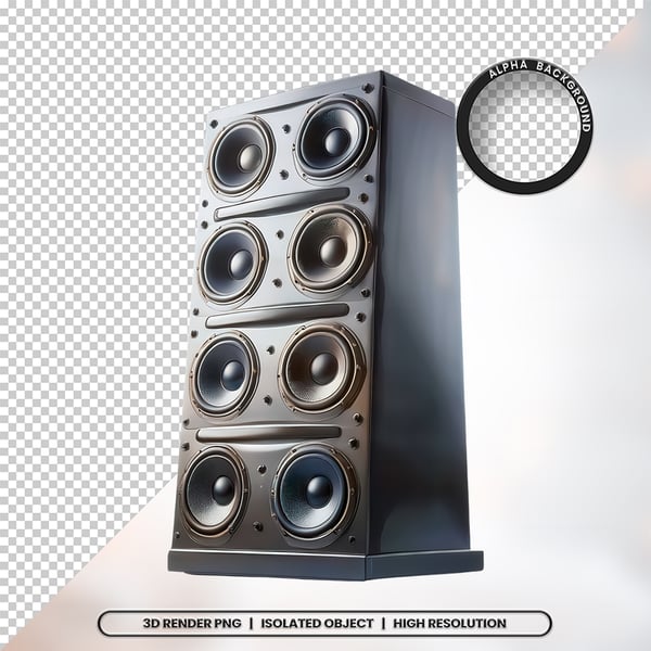 3D RENDER CAIXA DE SOM ELEMENTO ÍCONE PSD PNG