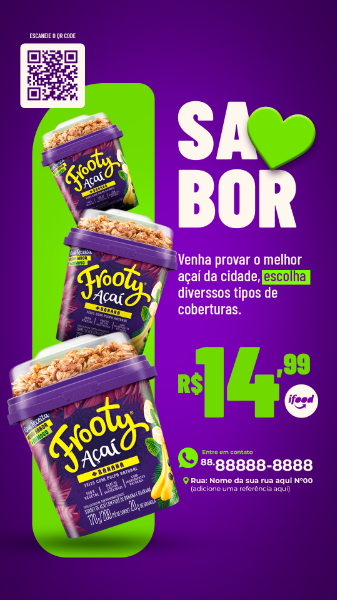STORY AÇAÍ COM O MELHOR SABOR POST SOCIAL MEDIA