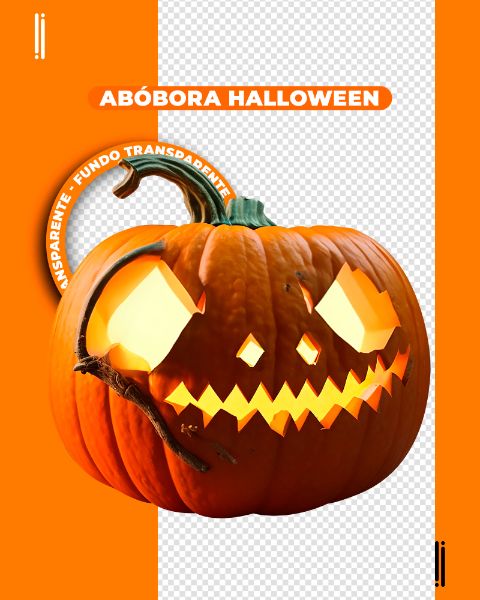 ABÓBORA HALLOWEEN | IMAGEM SEM FUNDO | ELEMENTO 3D | PNG