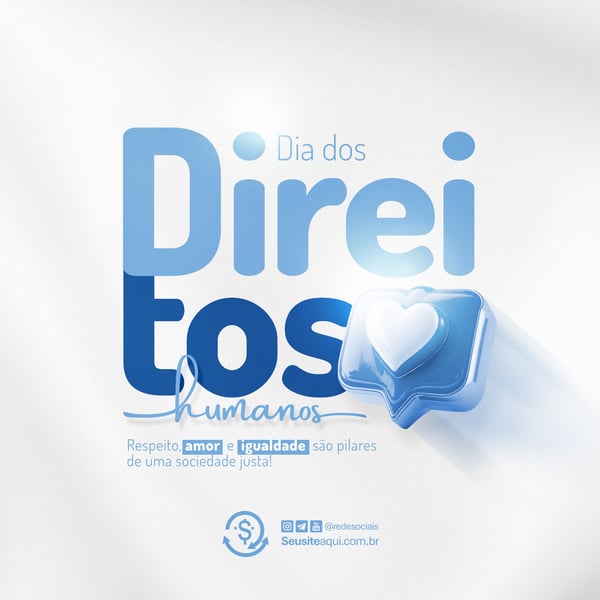 DIA INTERNACIONAL DOS DIREITOS HUMANOS 10 DE DEZEMBRO SOCIAL MEDIA PSD EDITÁVEL