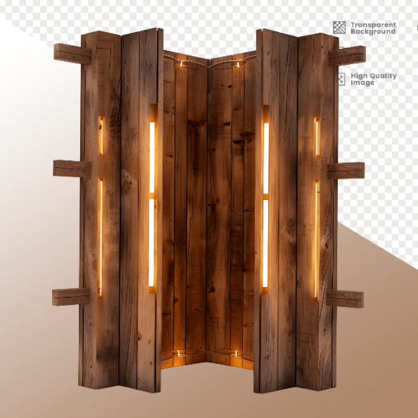 PORTA DE MADEIRA COM LUZ - ELEMENTO 3D PARA COMPOSIÇÃO