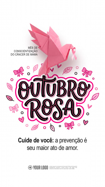 MÊS DE CONSCIENTIZAÇÃO DO CÂNCER DE MAMA CUIDE DE VOCÊ A PREVENÇÃO É SEU MAIOR ATO SOCIAL MEDIA PSD STORY