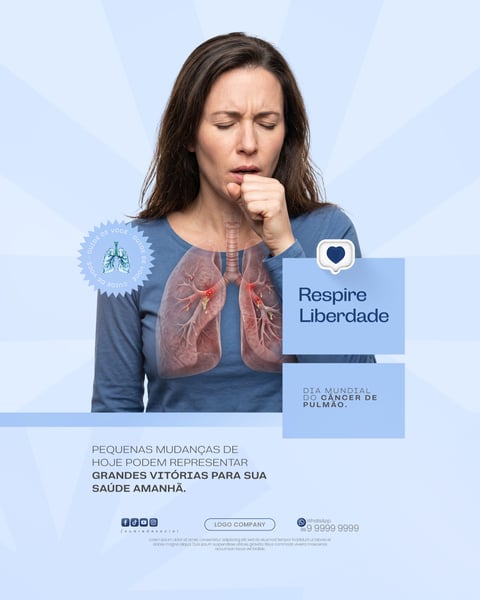 DIA MUNDIAL DO CÂNCER DE PULMÃO BANNER PREVENÇÃO SAÚDE SOCIAL MEDIA PSD EDITÁVEL 5