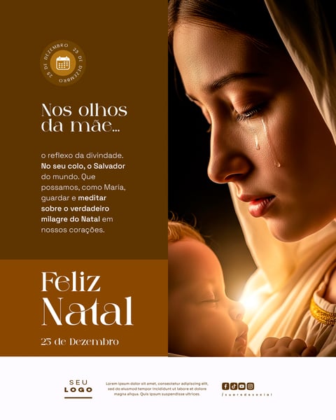 FELIZ NATAL CRISTÃO RELIGIOSO 25 DE DEZEMBRO SOCIAL MEDIA PSD EDITÁVEL 5