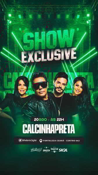 MPM SHOW ESCLUSIVE - CALCINHA PRETA - FLYER EVENTO FEED - FORRÓ - PIZEIRO - SOFRÊNCIA ST