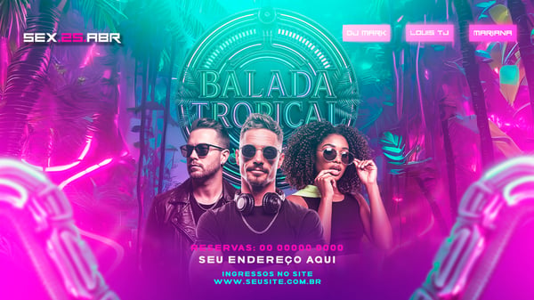 FLYERS PARA EVENTOS BALADA TROPICAL BANNER