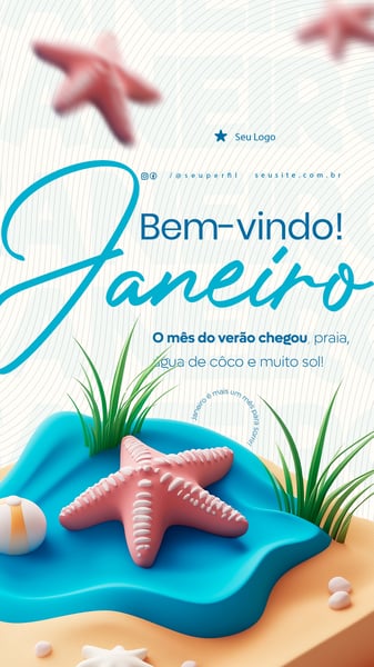 BEM VINDO JANEIRO STORY SOCIAL MEDIA PSD EDITÁVEL