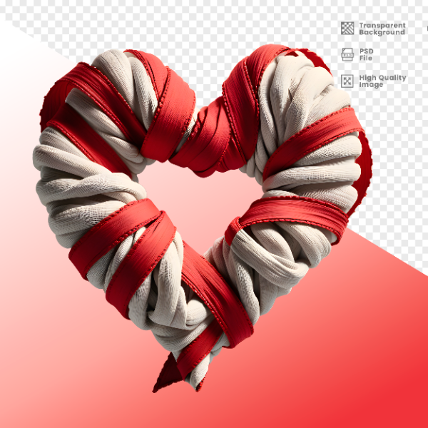 CORAÇÃO DE FITA -  ELEMENTO 3D CORAÇÃO  PARA COMPOSIÇÃO