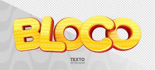 TEXTO 3D BLOCO DE CARNAVAL