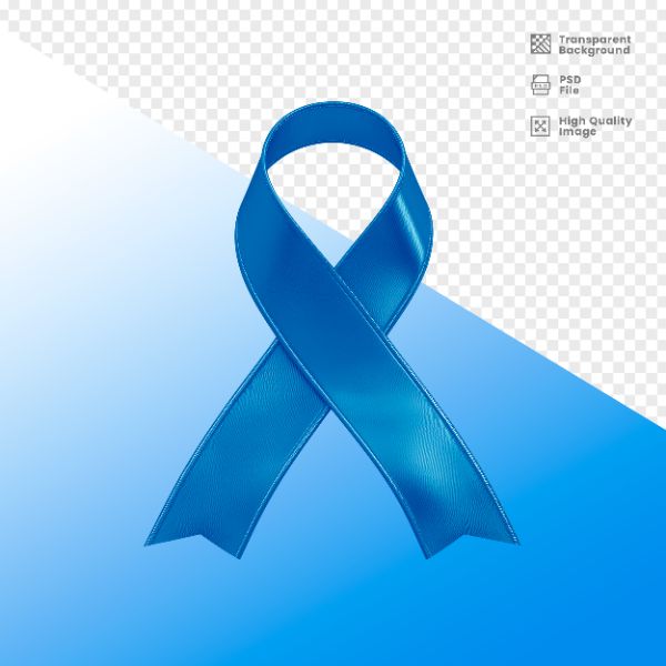 ELEMENTO 3D PARA COMPOSIÇÃO FITA AZUL LUTA CONTRA O CÂNCER