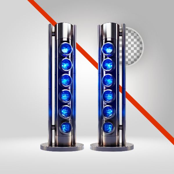 REFLETOR LED 3D, ELEMENTO PNG, LUZES DE SHOW. EVENTOS, LANTERNAS, REFLETOR DIGITAL, SPOT DE BAILE FUNK