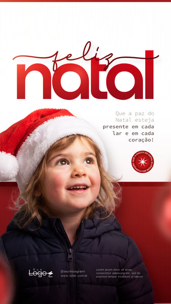 FELIZ NATAL CRIANÇA MENINA SOCIAL MEDIA FLYER PSD EDITÁVEL STORY