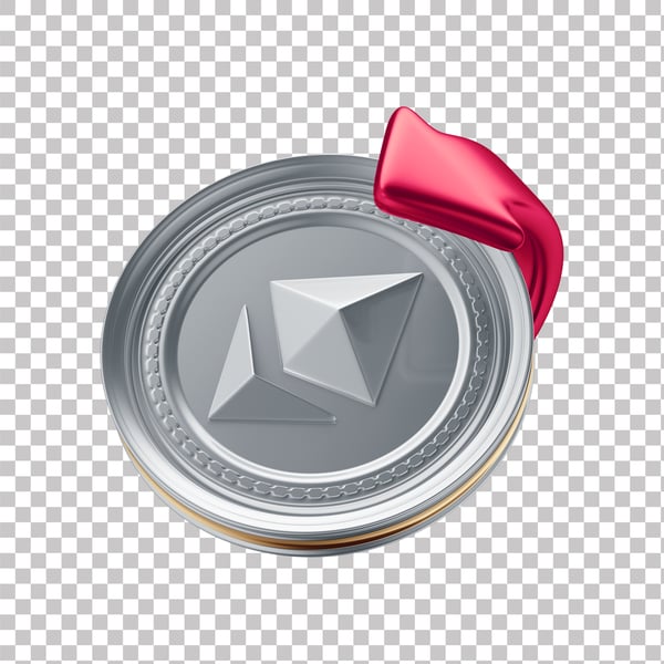 FQZ ASSET 3D DE CRIPTOMOEDAS ETHEREUM SIMBOLIZANDO QUEDA COM FUNDO ISOLADO (4)