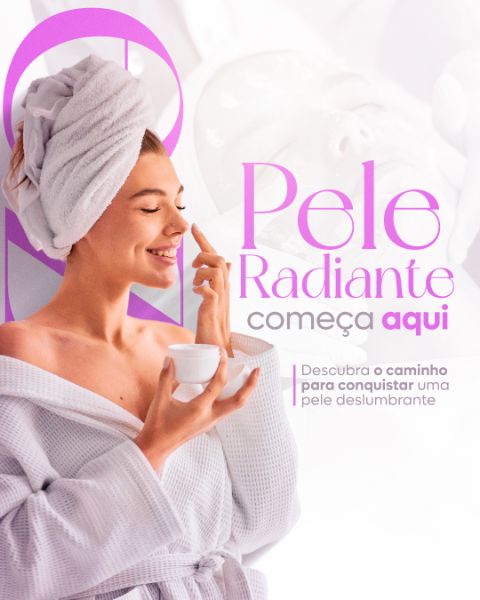PELE RADIANTE COMEÇA AQUI SOCIAL MEDIA ESTÉTICA FEED