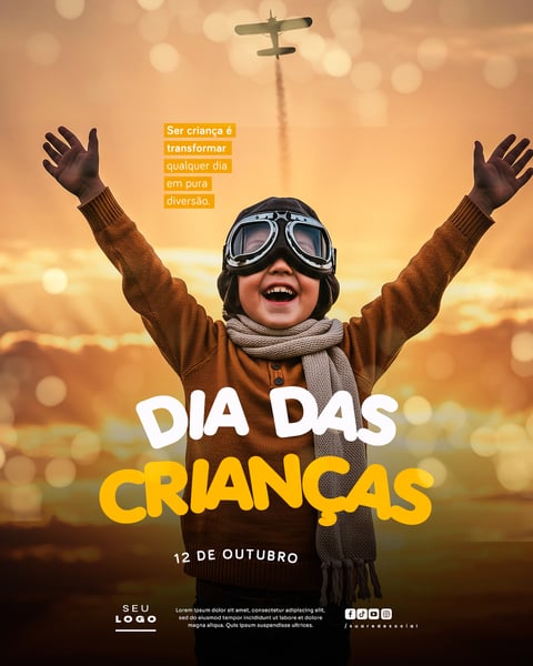 DIA DAS CRIANÇAS 12 DE OUTUBRO SOCIAL MEDIA PSD EDITÁVEL 7