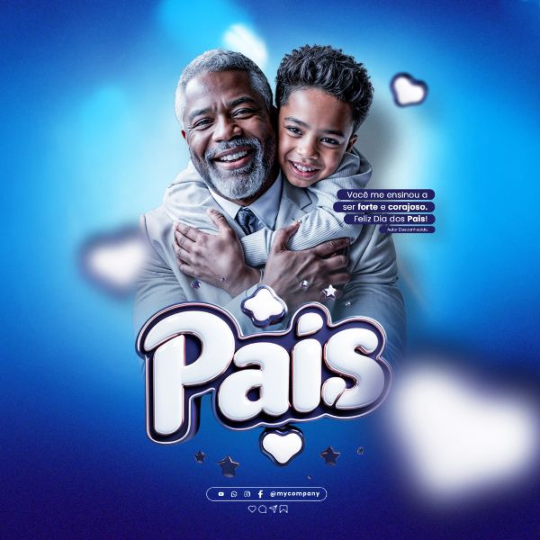DIA DOS PAIS 11 DE AGOSTO CAMPANHA SOCIAL MEDIA FLYER PSD EDITÁVEL