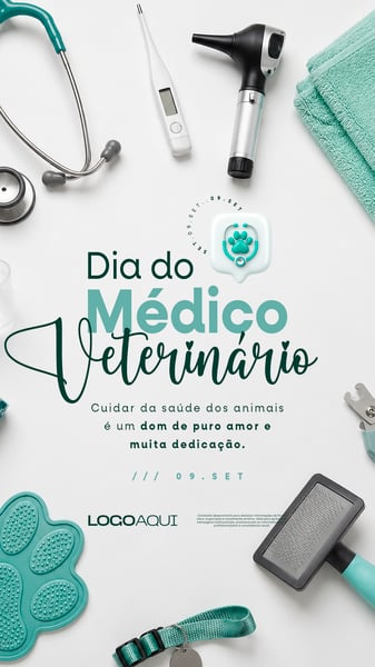 Dia do Médico Veterinário SAÚDE ANIMAL SOCIAL MEDIA FLYER PSD EDITÁVEL STORY