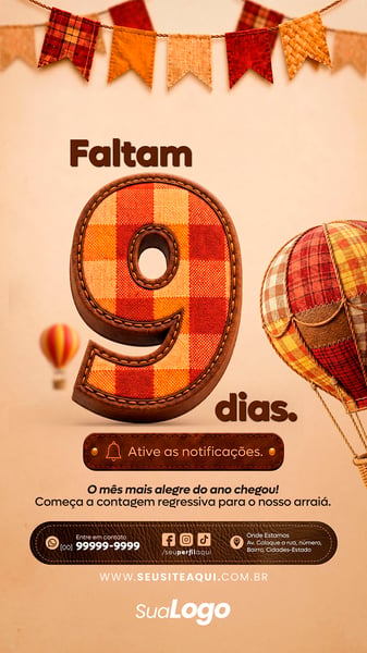 STORY FESTA JUNINA SÃO JOÃO SOCIAL MEDIA TEMPLATE PSD EDITÁVEL 22