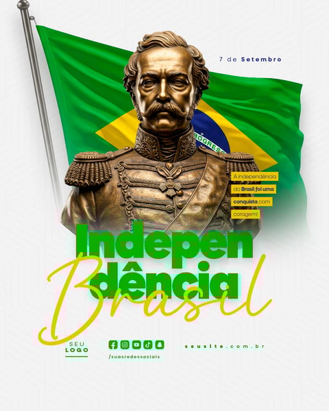 INDEPENDÊNCIA DO BRASIL 7 DE SETEMBRO FEED SOCIAL MEDIA EDITÁVEL