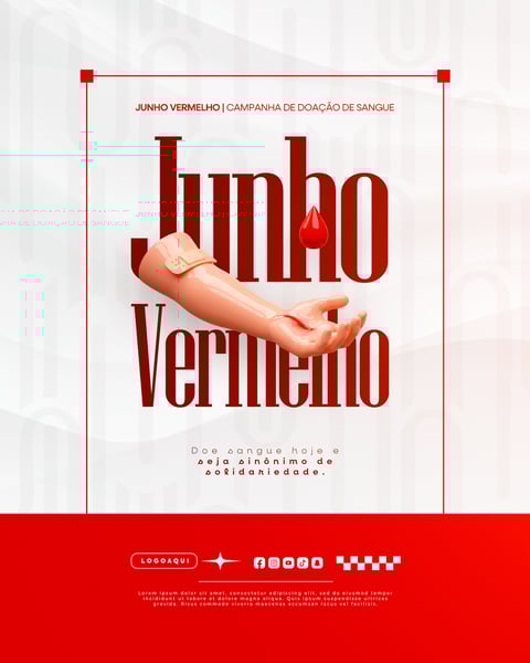 JUNHO VERMELHO CAMPANHA DE DOAÇÃO DE SANGUE CAMPANHA DE SAÚDE SOCIAL MEDIA FEED