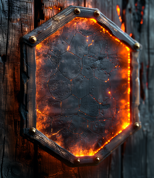 ESCUDO DE MADEIRA - COM FOGO