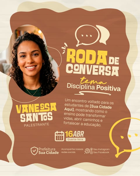 Social Media Roda de Conversa | Palestrante | PSD Editável