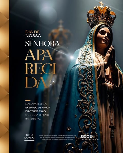 DIA DE NOSSA SENHORA APARECIDA 12 DE OUTUBRO SOCIAL MEDIA PSD EDITÁVEL 5