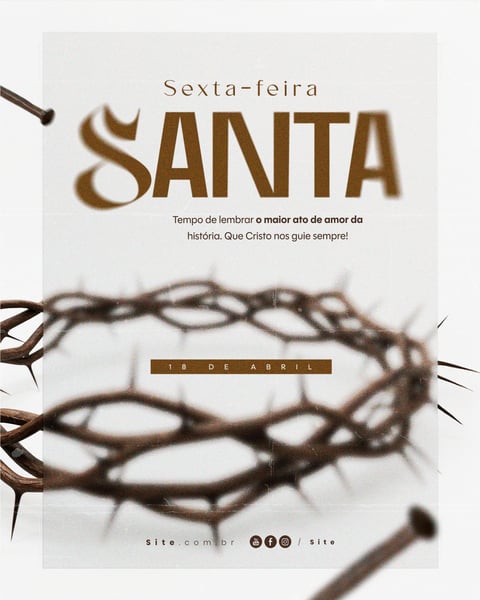 Sexta Feira Santa 18 de abril Páscoa Cristã data comemorativa social media editavel