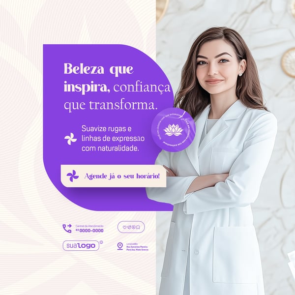 ESTÉTICA CLÍNICA DE BELEZA FEED SOCIAL MEDIA PSD EDITÁVEL