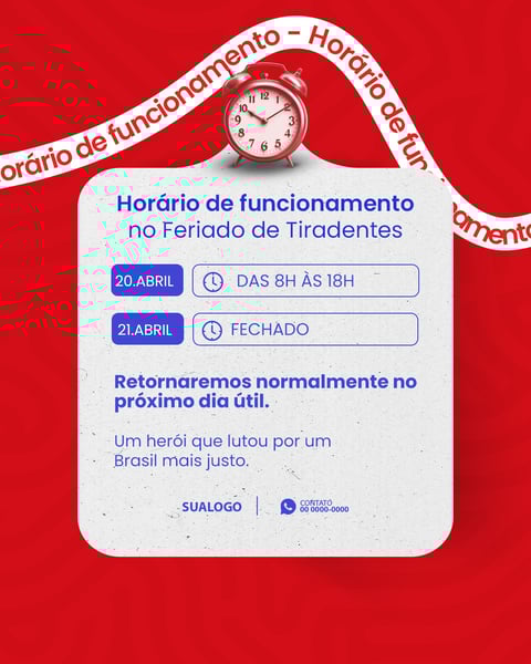 FERIADO DE TIRADENTES ATENÇÃO COMUNICADO IMPORTANTE PSD EDITÁVEL 1 CÓPIA