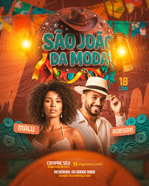 FLYERS PARA EVENTOS SÃO JOÃO DA MODA FEED
