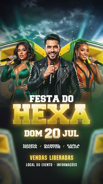Flyer Festa do Hexa Stories PSD Editável